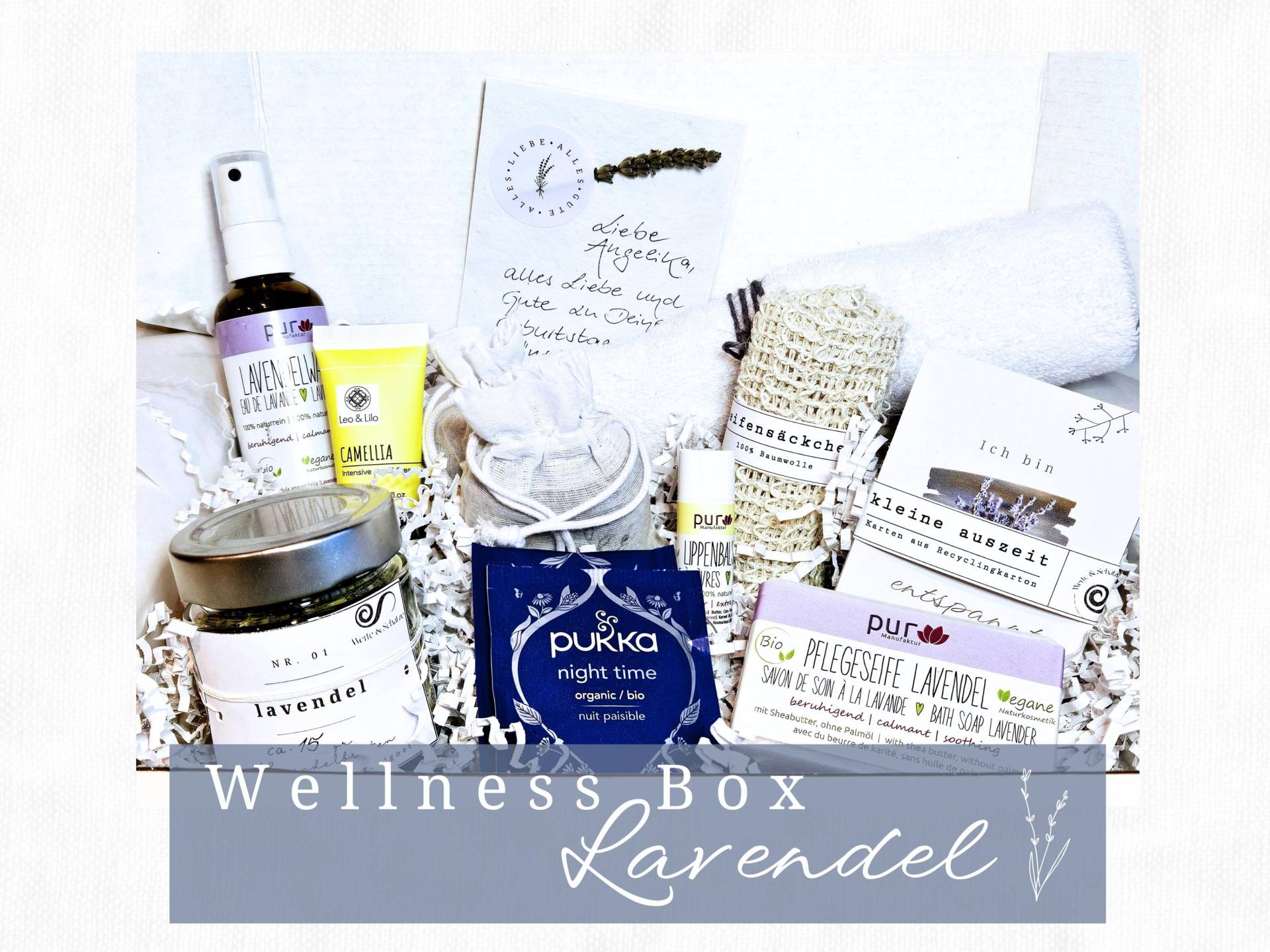 Wellnessbox Lavendel Entspannungsbox Geschenkbox Personalisierte Geschenk Wellness Box Geburtstag Muttertag Hochzeit Weihnachten in 3 Größen von Etsy - WerteUndSchaetze