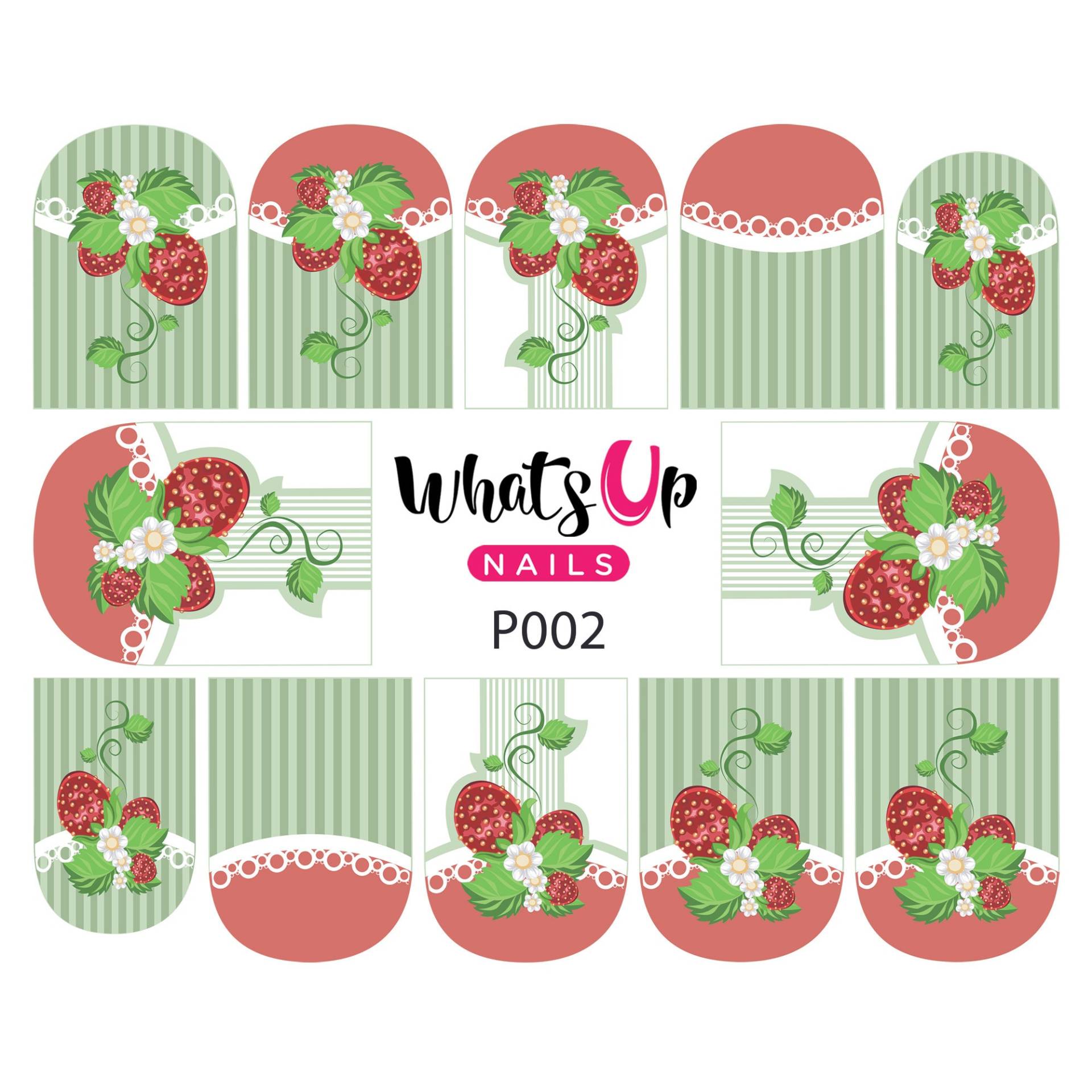 Whats Up Nails - P002 Erdbeere Fancy, Grün Wasser Abziehbild Schieber Für Nail Art Design Whats Up Nails - P002 Erdbeere Fancy, Grün Wasser Abziehbild Schieber Für Nail Art Design von Etsy - WhatsUpNails