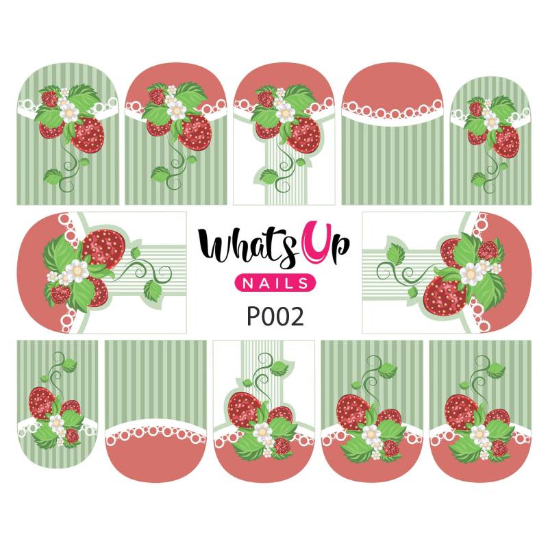 Whats Up Nails - P002 Erdbeere Fancy, Grün Wasser Abziehbild Schieber Für Nail Art Design von Etsy - WhatsUpNails