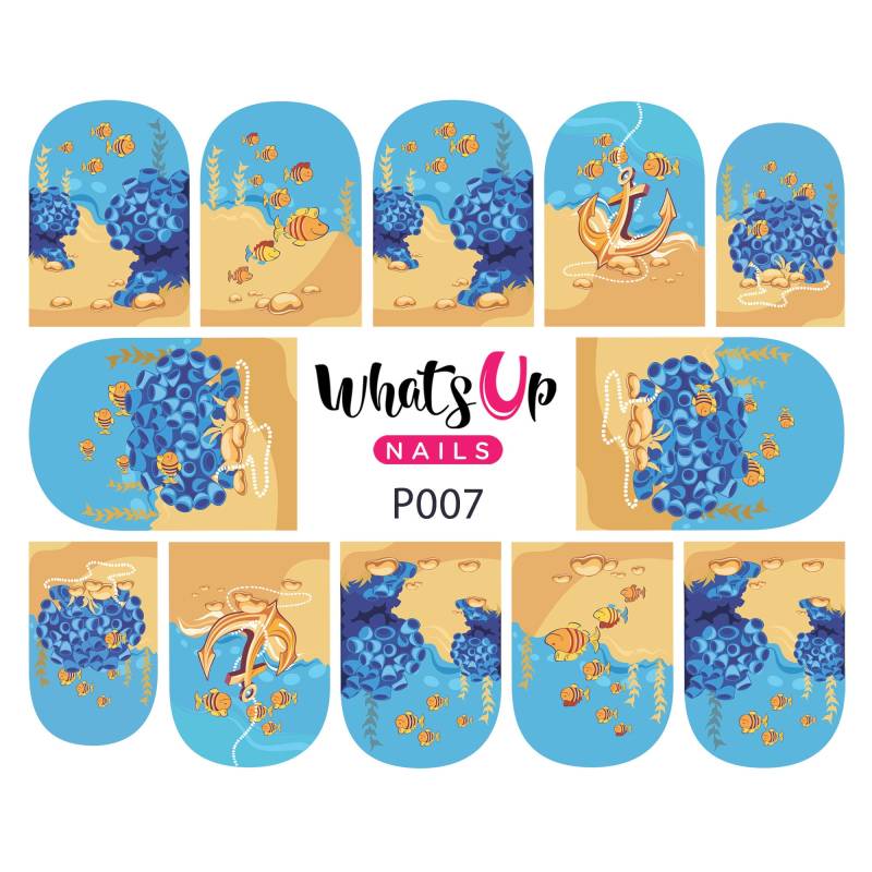 Whats Up Nails - P007 Fishin "For Gold Wasser Abziehbild-Schieber Für Nail Art Design von Etsy - WhatsUpNails