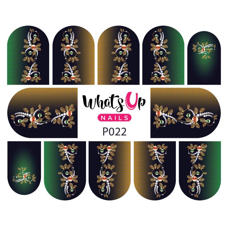 Whats Up Nails - P022 Jeweled Vines Wasserabziehbild-Schieber Für Nail Art Design von Etsy - WhatsUpNails