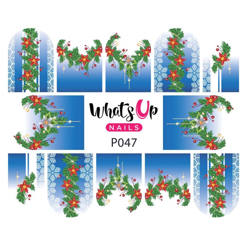 Whats Up Nails - P047 Weihnachtsstern Girlande Wasser Decals Slider Für Nail Art Design von Etsy - WhatsUpNails