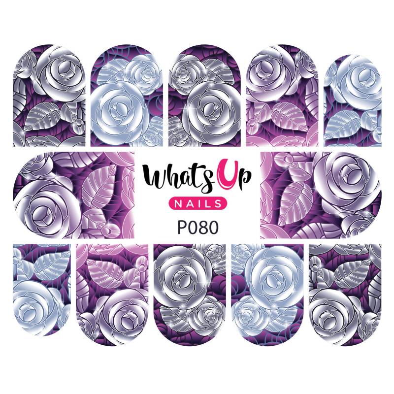 Whats Up Nails - P080 Edgy Rosen Wasserabziehbild-Schieber Für Das Nail Art Design von Etsy - WhatsUpNails