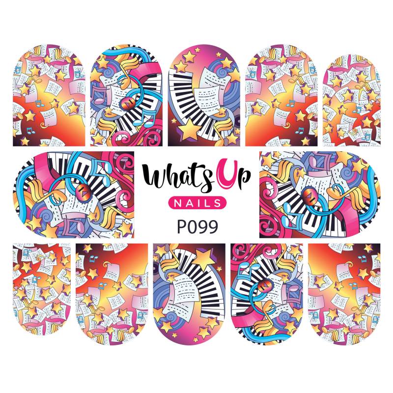 Whats Up Nails - P099 Spielen Sie Musik Wasser Abziehbild-Schiebeschieber Für Nail Art Design von Etsy - WhatsUpNails