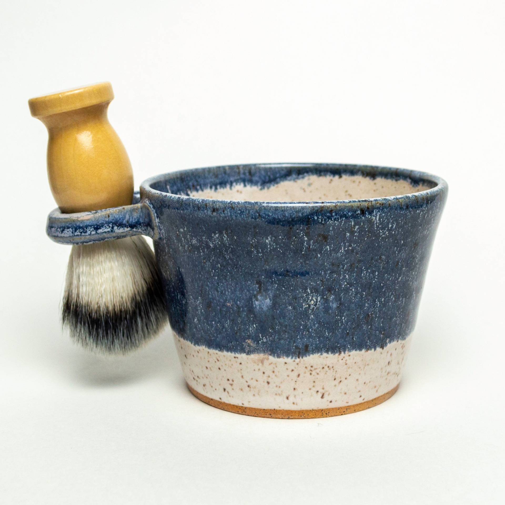 Handgemachte Keramik Blue & White Rasier -/Schaumschale Mit Pinsel Geschenkset von Etsy - WhtSquirrelClayworks