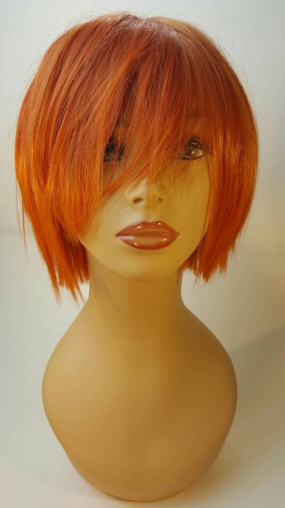 Kurze Orange Perücke, Rote Bob Kurzer Bob, Kupfer Perücken, Ginger Perücke von Etsy - WigCraving