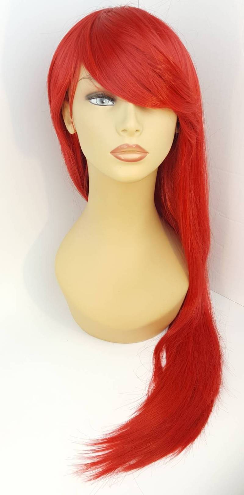 Lange Rote Perücke, X-Tra Lange Gerade Perücke Mit Pony, Perücken von Etsy - WigCraving