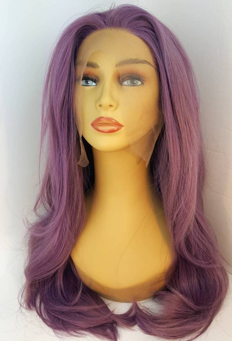 Lila Lace Front Perücke, Hellviolette Mehrere Teile, Lange Strukturierte Schichten, Lila, Perücken, Perücken von Etsy - WigCraving