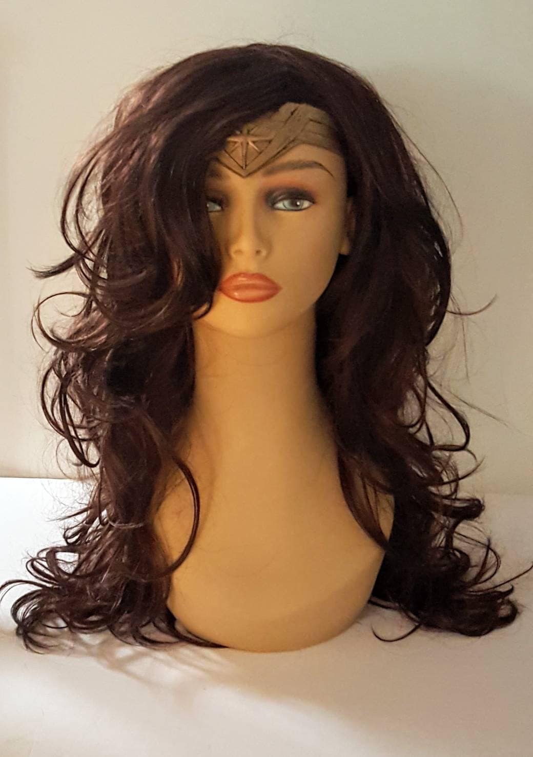 Wunder Frauen Perücke, Lange Gewellte Braune Brünett Halloween-Perücke, Stirnband Nicht Enthalten von Etsy - WigCraving