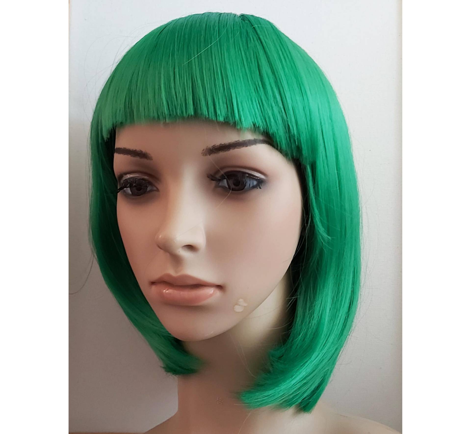 Grüne Bob Perücke Mit Pony Kunstfaser-Kurzhaarkostüm-Perücke von Etsy - Wigglywigs