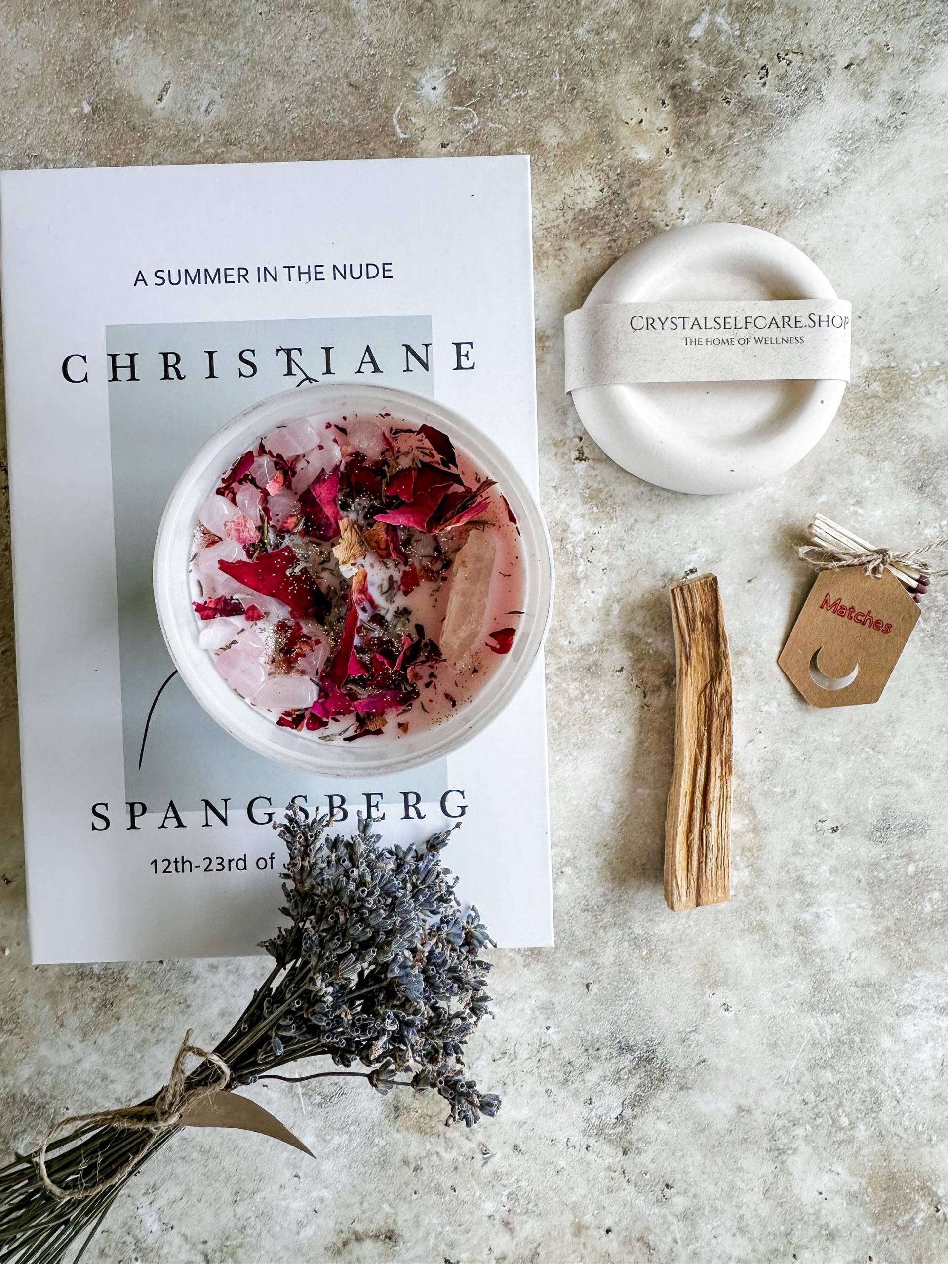 Selbstliebe Geschenk Box Kristallkerze Für Mehr Herzöffnung Rosenquarz Räucherschale Frauen Spiritualität Duftkerze von Etsy - WildlyWellCo