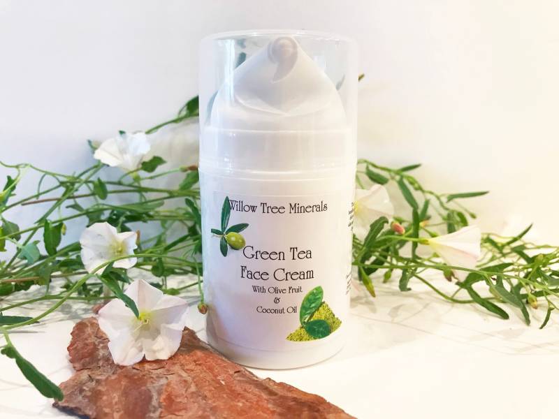 Grüne Tee Gesichtscreme - Mit Olivenfrucht Und Kokosöl 30 G von Etsy - WillowTreeMinerals