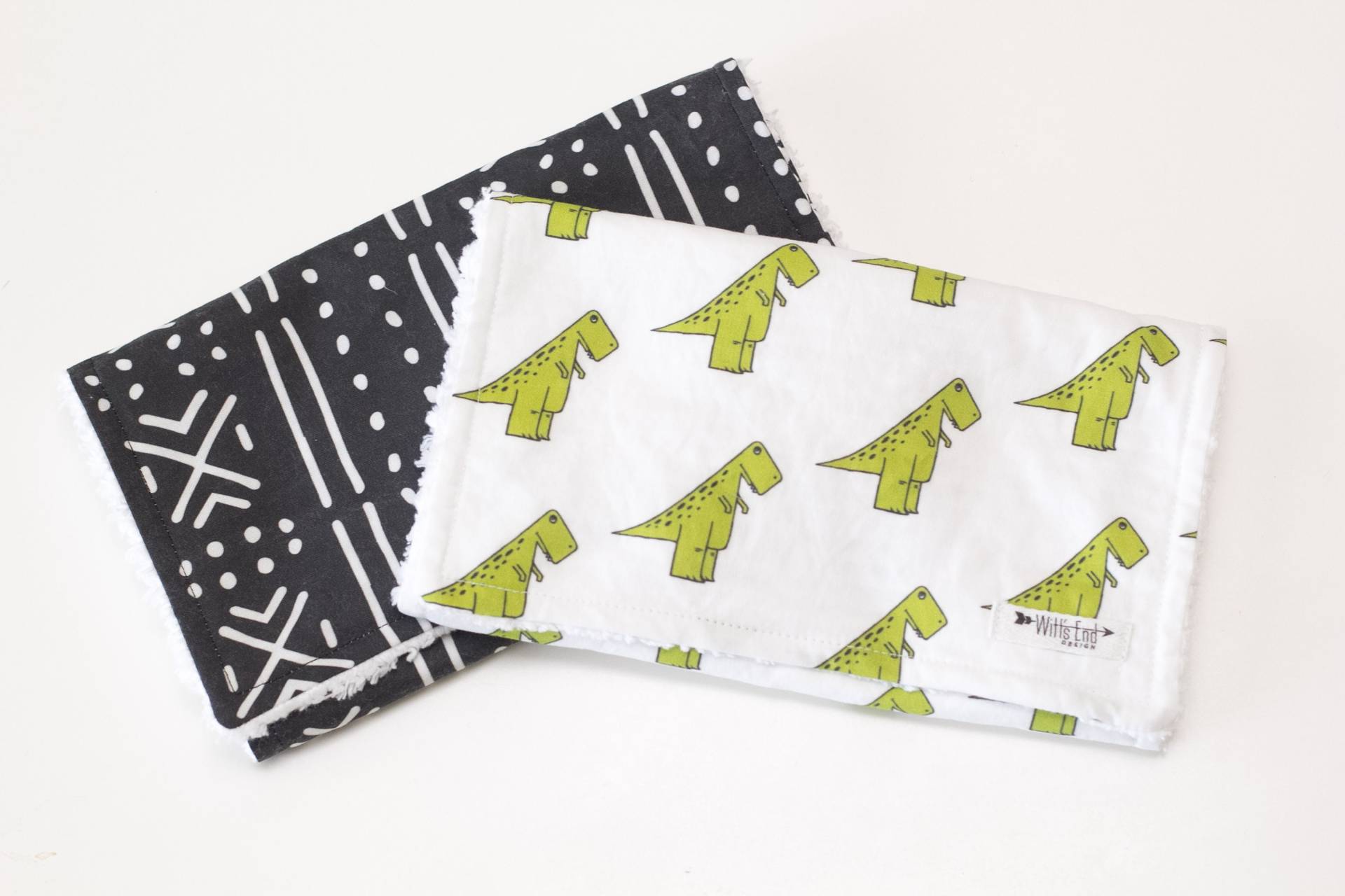 Dinosaurier Spucktücher 2Er Set. Moderne Baby Jungen Chenille Spucktücher. T-Rex Spucktuch. Roh von Etsy - WittsEndDesign