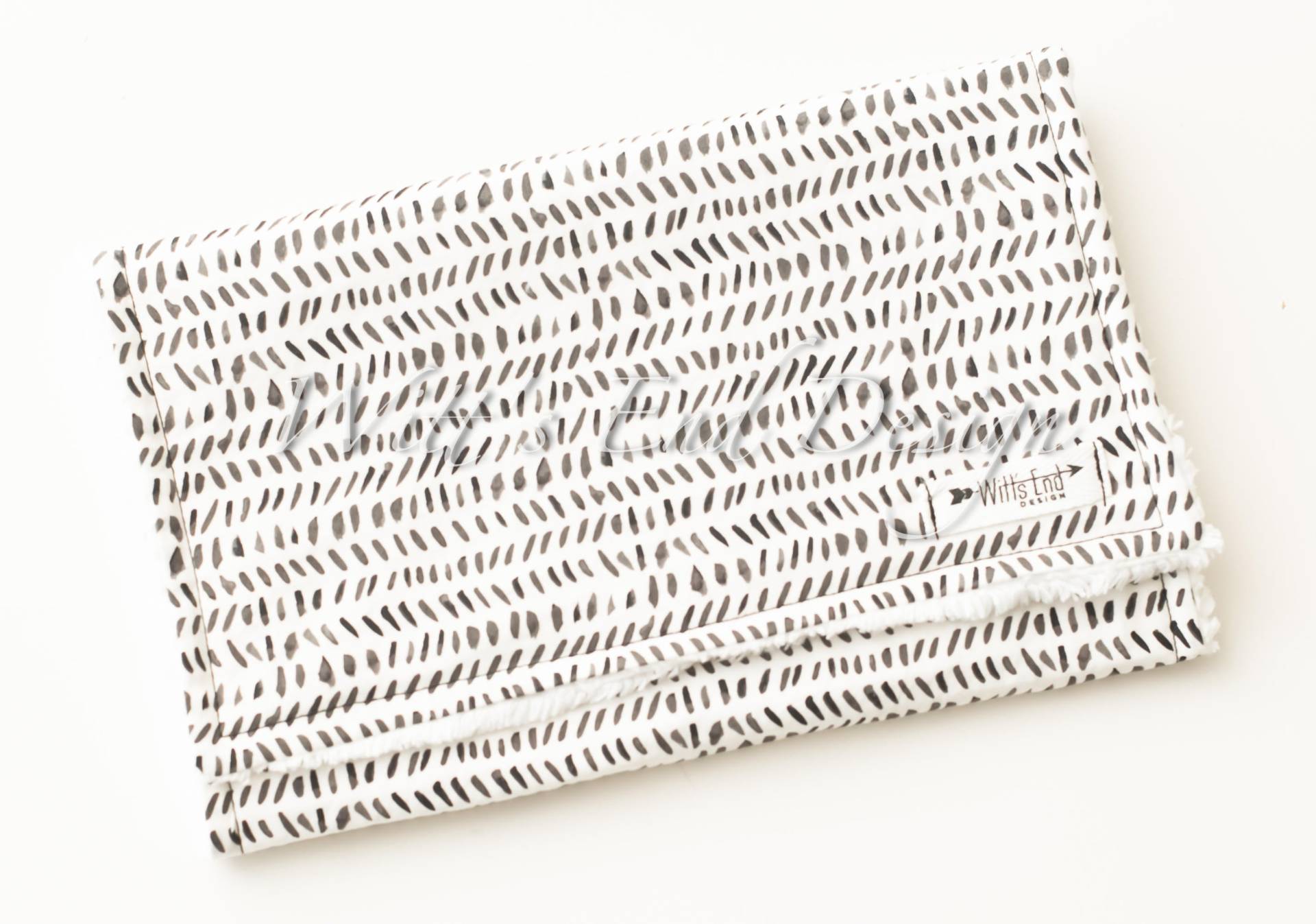 Dash Spucktuch, Schwarz & Weiss Print, Chenille Baumwolle von Etsy - WittsEndDesign