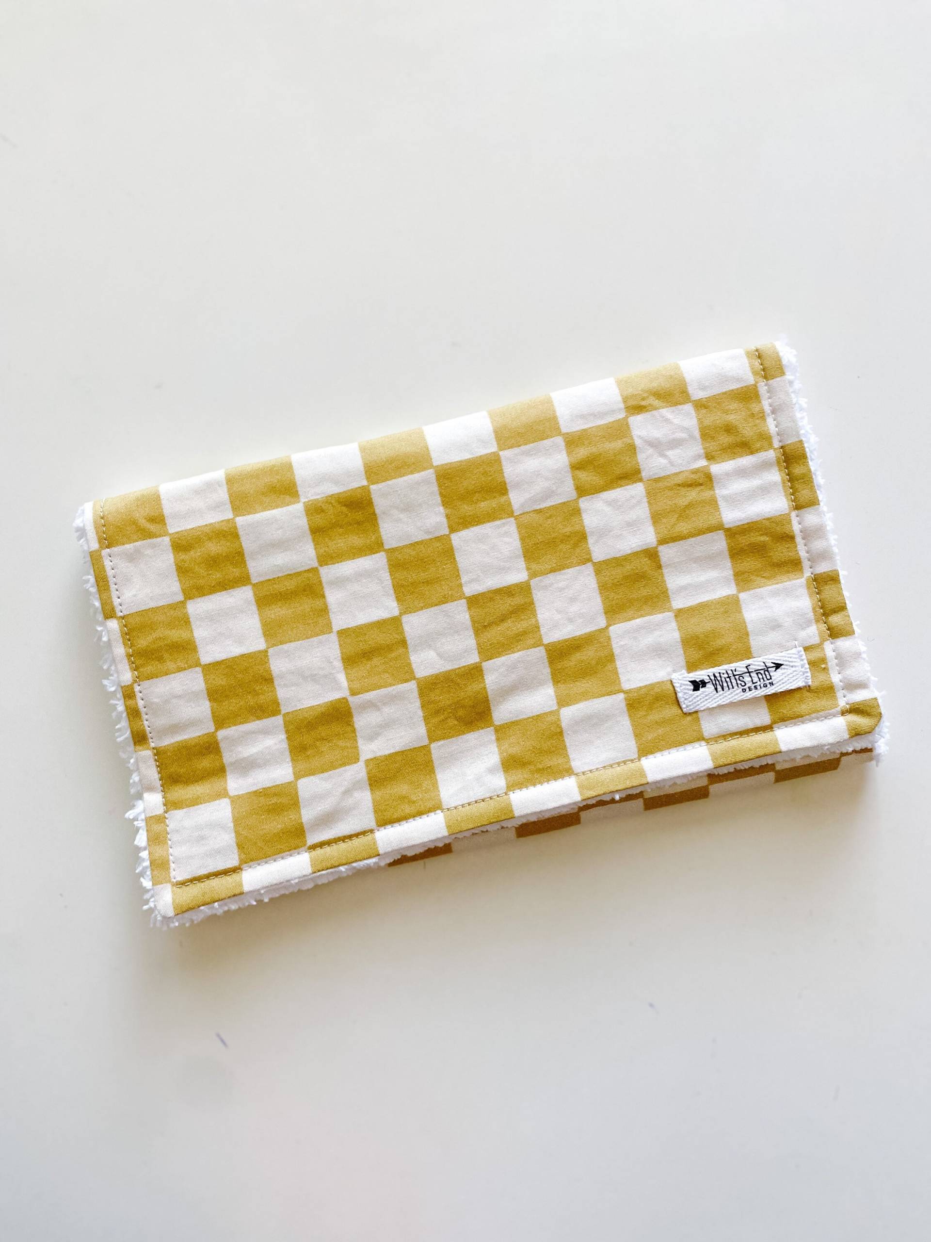 Retro Schachbrett Grün Spucktuch, Modernes Gender Neutral Spucktuch Mix & Match-Super Saugstarke Baumwolle Chenille, Spucktuch-Retro Box von Etsy - WittsEndDesign