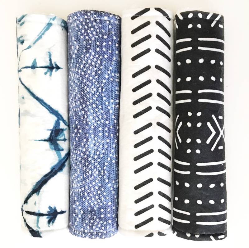 Schlammtuch, Denim Und Indigo Moderne Baby Jungen Baumwolle Chenille Spucktücher, 4Er Set - Midnight von Etsy - WittsEndDesign