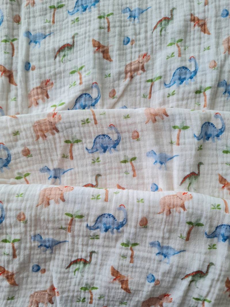 Dinos Dinosaurier Baumwolltuch Doppel Stofflage, 100% Stoff Für Babys, Kleinkinder, Weicher Musselin Baumwollstoff, Spucktuch, Kuscheltuch von Etsy - WohlgefuehlDaheim