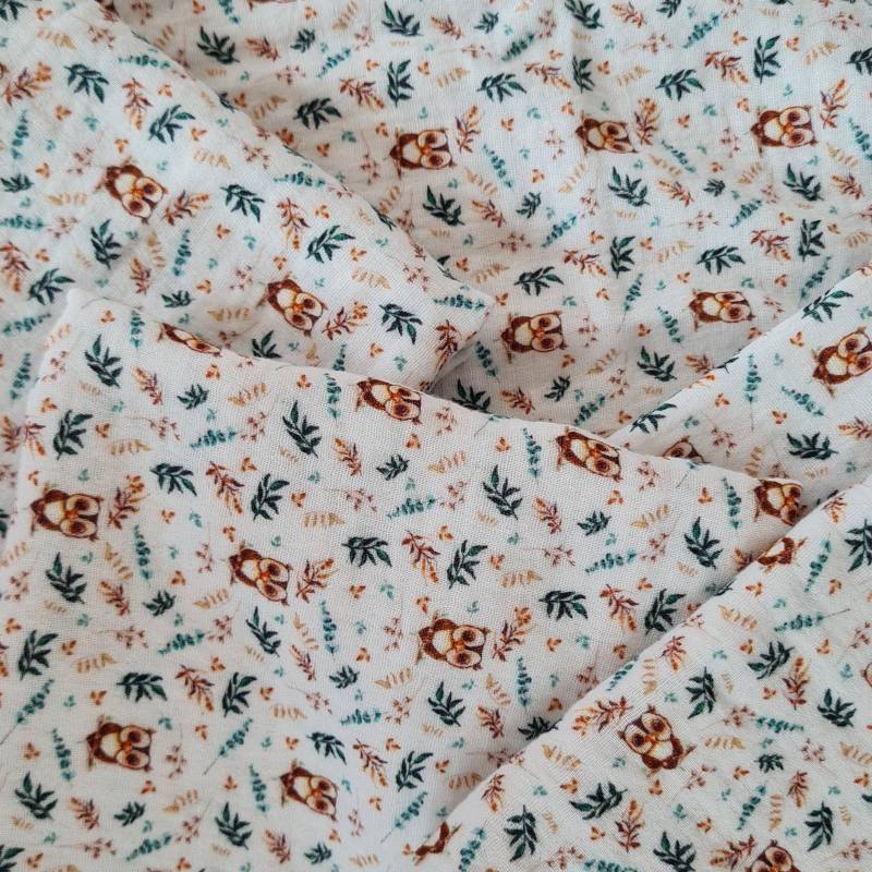 Eule Baumwolltuch Doppel Stofflage, 100% Bw Stoff Für Babys, Kleinkinder, Weicher Musselin Baumwollstoff, Spucktuch, Kuscheltuch, Stillen von Etsy - WohlgefuehlDaheim