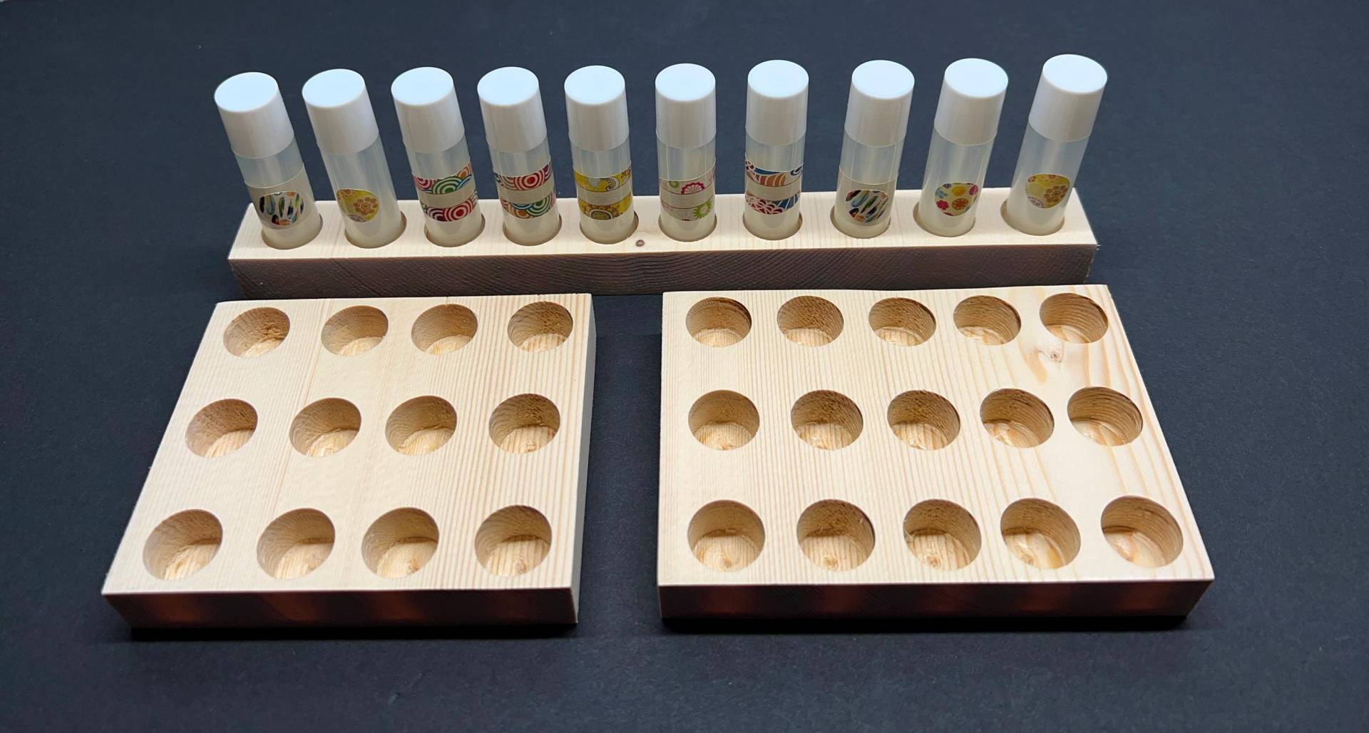Lippenbalsam Tube Display Halter 3Er Set Holz Streifen Quadrat Rechteck 3 von Etsy - WolfcreekWoodcrafts