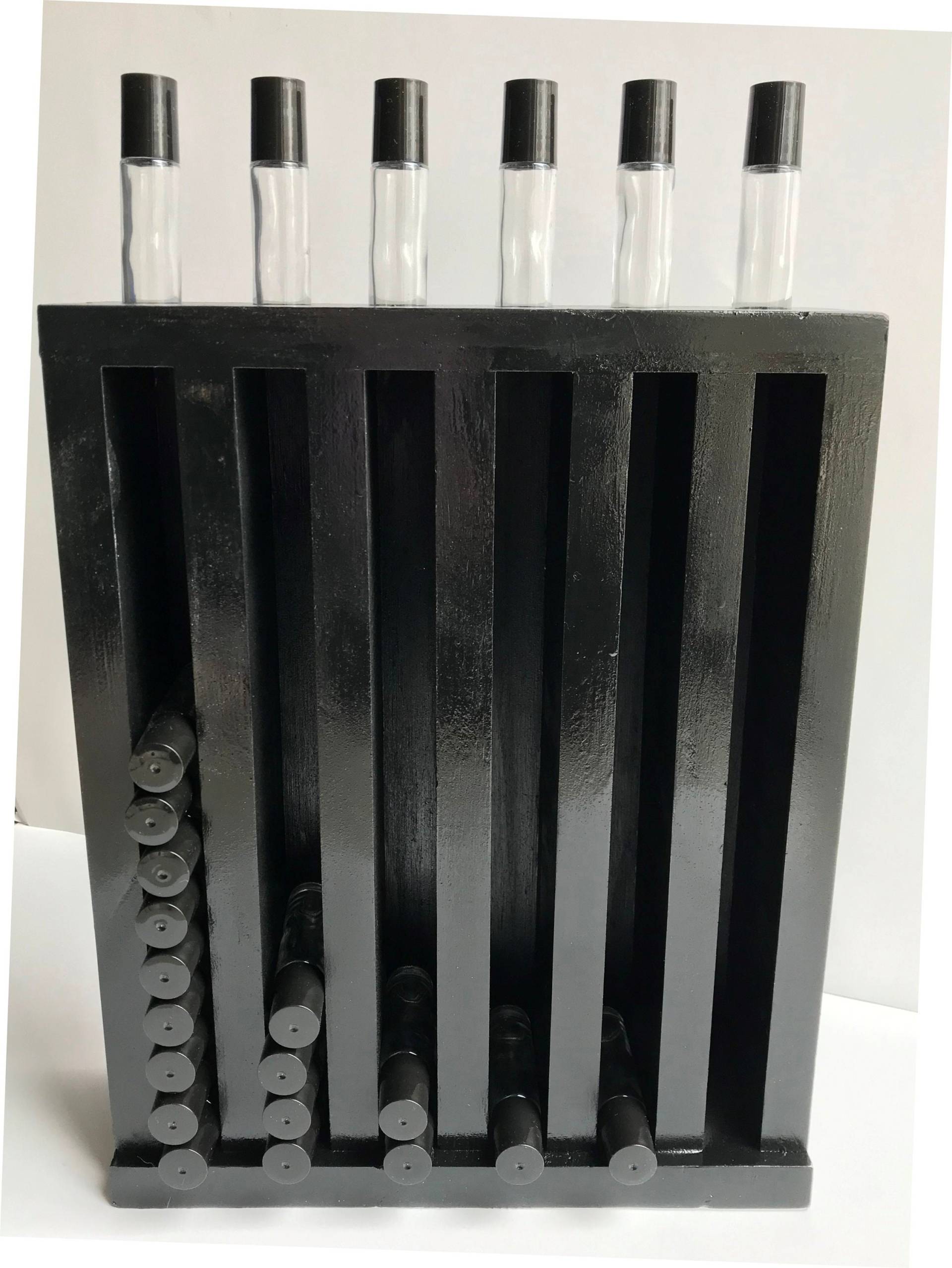 Roller Ball Flasche Display 6 Slot Holz Roll-On Turm Schwarz Lackiert von Etsy - WolfcreekWoodcrafts