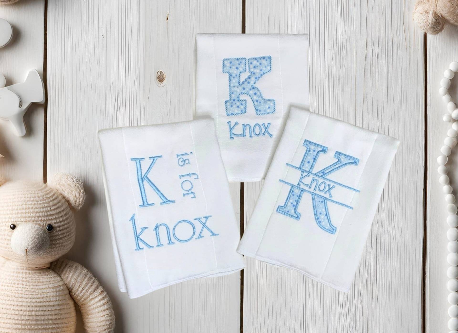 Set Mit Drei Spucktüchern Personalisiert, Babygeschenk Monogramm, Spucktücher, Babygeschenk, Babypartygeschenk von Etsy - WonderBarnHandmade