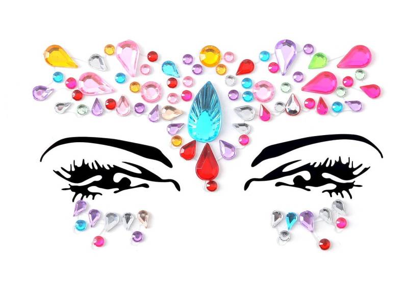 Gesicht Edelsteine Selbstklebend Glitter Juwel Tattoo Sticker Festival Rave Party Körper Make Up Gesichtsaufkleber Z1Zak023 von Etsy - WonderCatLONDON