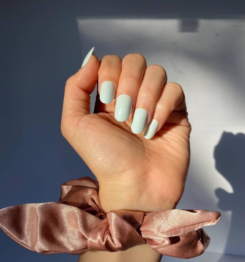 Minzgrün Press On Nails Mittelgroße Runde Glänzende Falsche Nägel von Etsy - Wonderlies