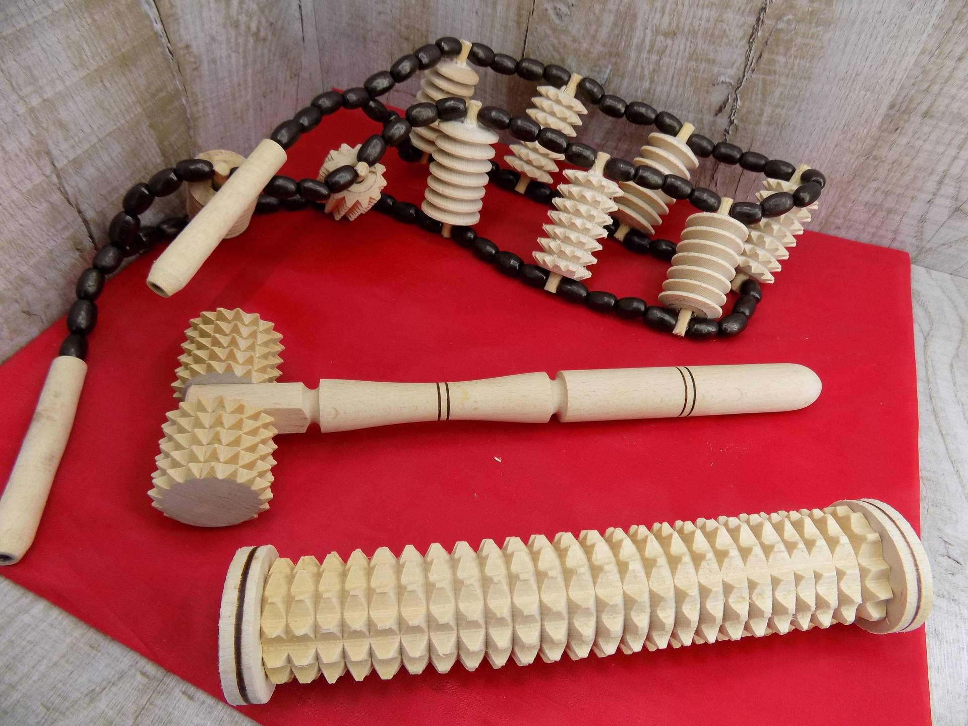Holz-Massage-Set Woodened Massager Spa Body Anti-Cellulite Für Osteochondrose Kopf Fuß von Etsy - Woodenness