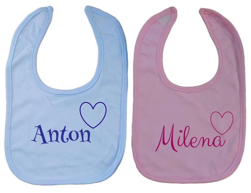 Baby Latz Mit Namen Und Herz Bestickt Geschenk Geburt Taufe Geburtstag Sabberlatz Lätzchen Blau Rosa Sabbertuch Klett Junge Mädchen von Etsy - WuffDogsworld