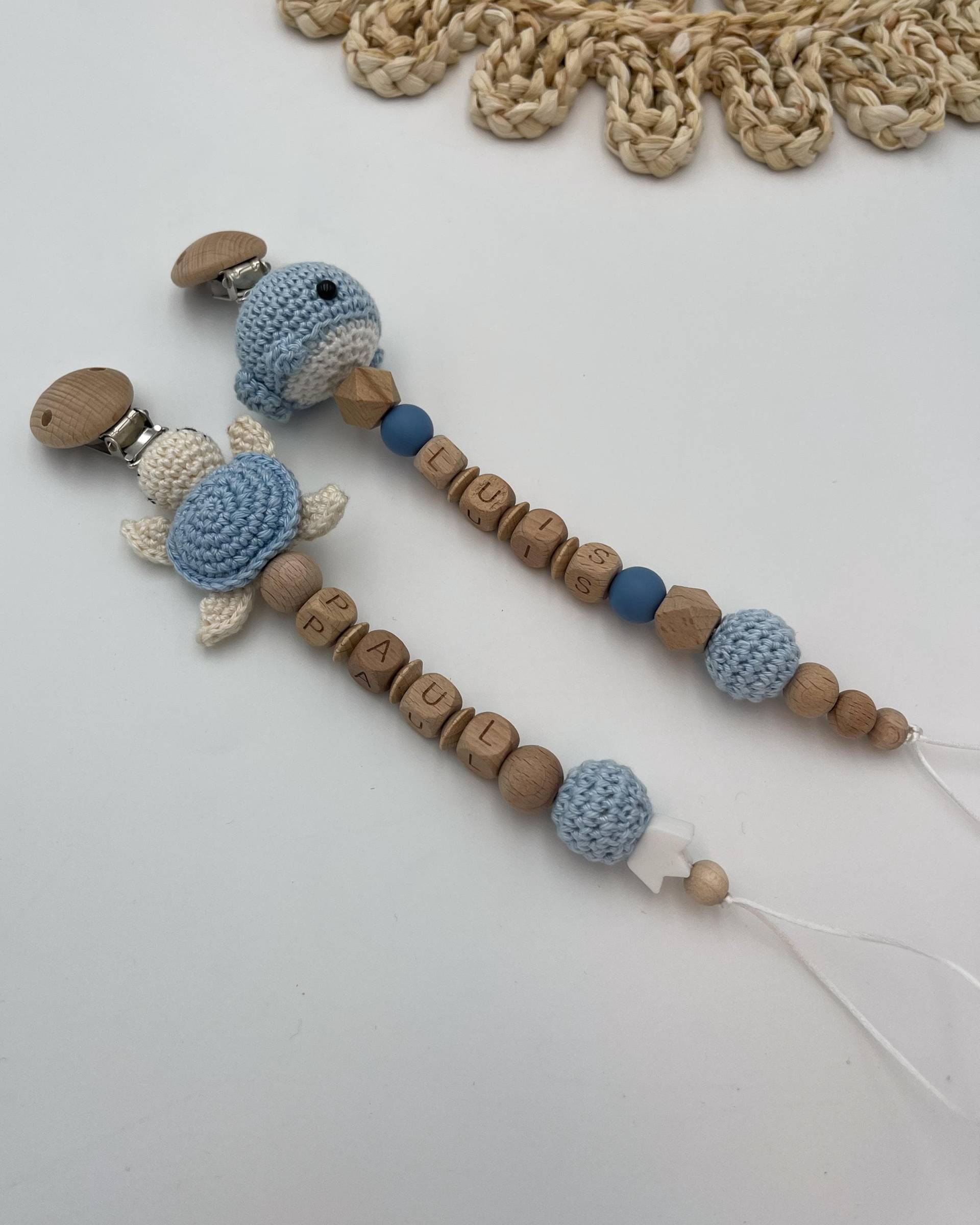 Handgemachte Schnullerkette | Schnullerkette, Schildkröte & Wal Personalisierbar Mit Namen Oder Buchstaben Geschenk Geburt von Etsy - WunderherzchenbyAnja