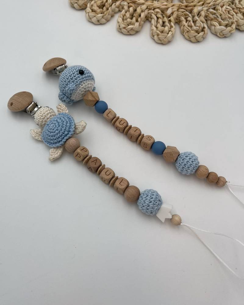 Handgemachte Schnullerkette | Schnullerkette, Schildkröte & Wal Personalisierbar Mit Namen Oder Buchstaben Geschenk Geburt von Etsy - WunderherzchenbyAnja