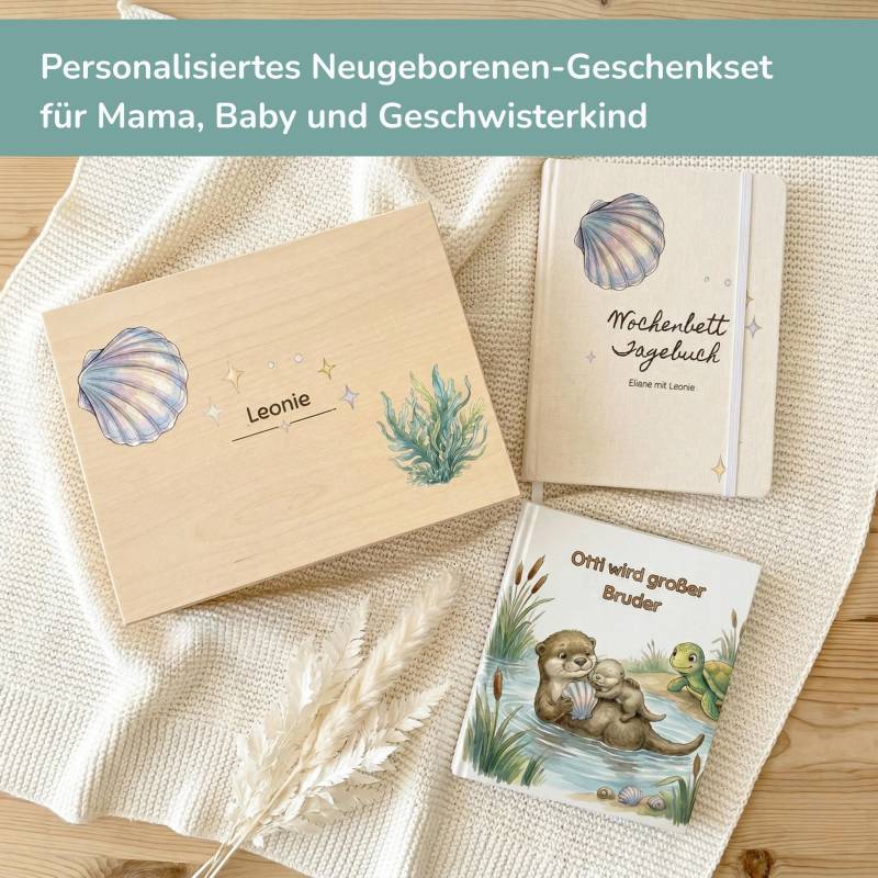 Personalisiertes Neugeborenen Geschenkset Zur Geburt | Erinnerungskiste, Wochenbett Tagebuch, Geschwisterbuch Geschenk Für Mama & Baby von Etsy - WunderweltDE