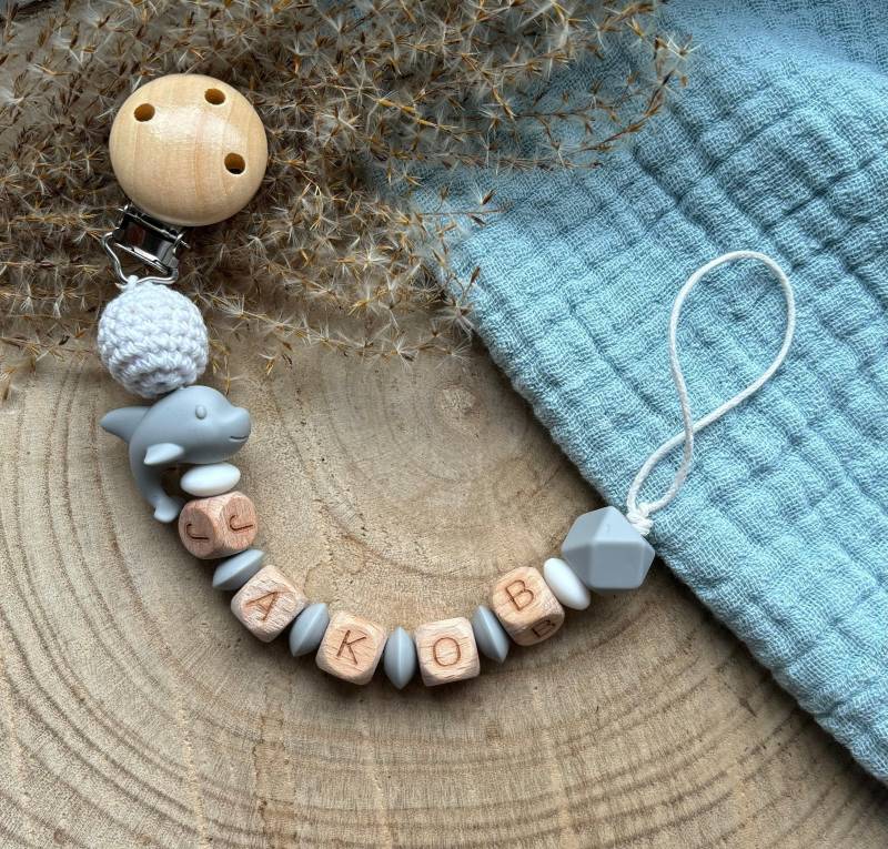 Schnullerkette Mit Namen Junge I Handmade | Geschenk Geburt Wal von Etsy - Wunschzimmerchen