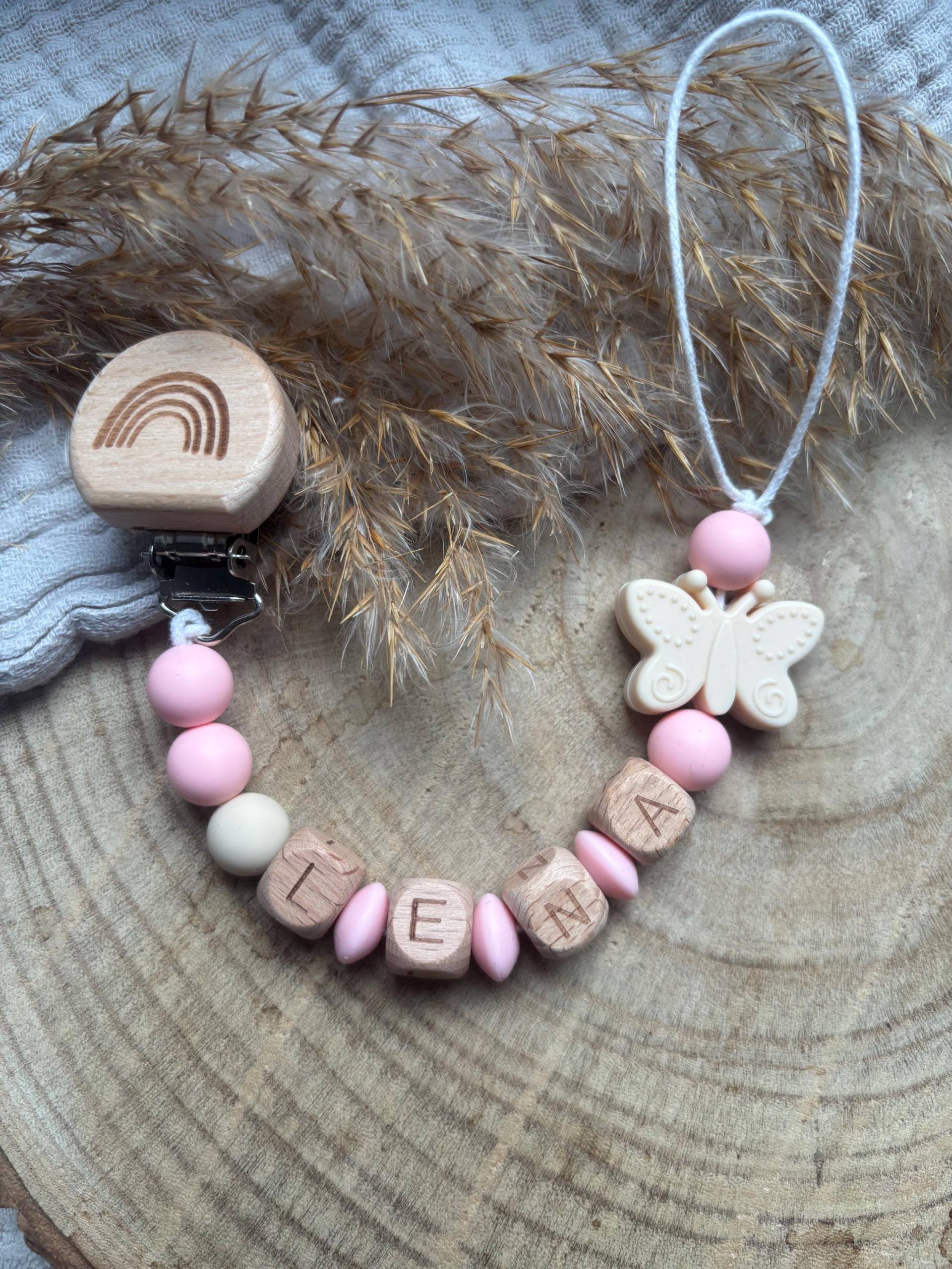 Schnullerkette Mit Namen Mädchen I Baby Geschenk Geburt Schmetterling von Etsy - Wunschzimmerchen