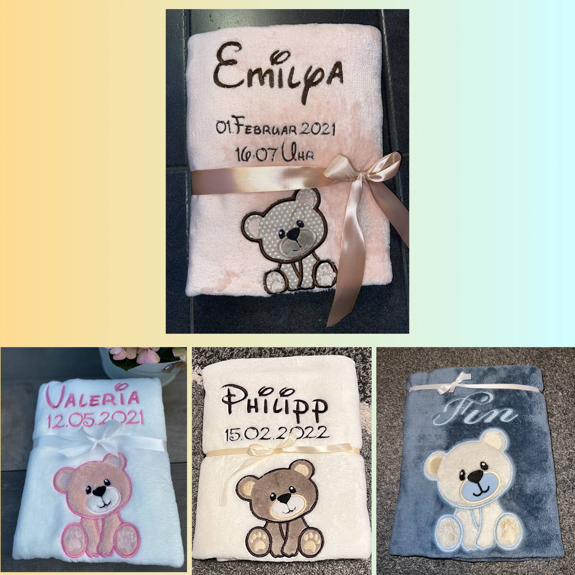 Babydecke „ Bärchen Moritz" Personalisierbar Mit Namen Und Weiteren Daten - Decke Babydecke „ Bärchen Moritz" Personalisierbar Mit Namen Und Weiteren Daten - Decke von Etsy - Wuselwind