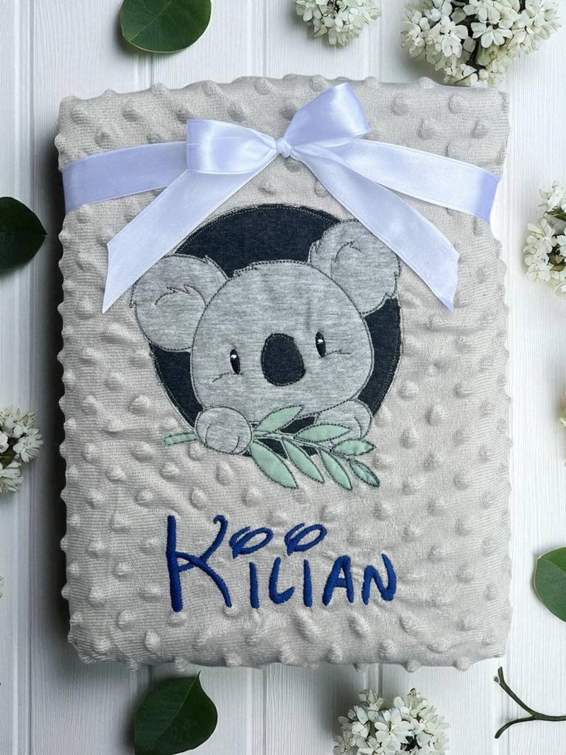 Babydecke „ Koalaliebe" Personalisierbar Mit Namen Und Weiteren Daten - Decke Für Jungen Mädchen von Etsy - Wuselwind