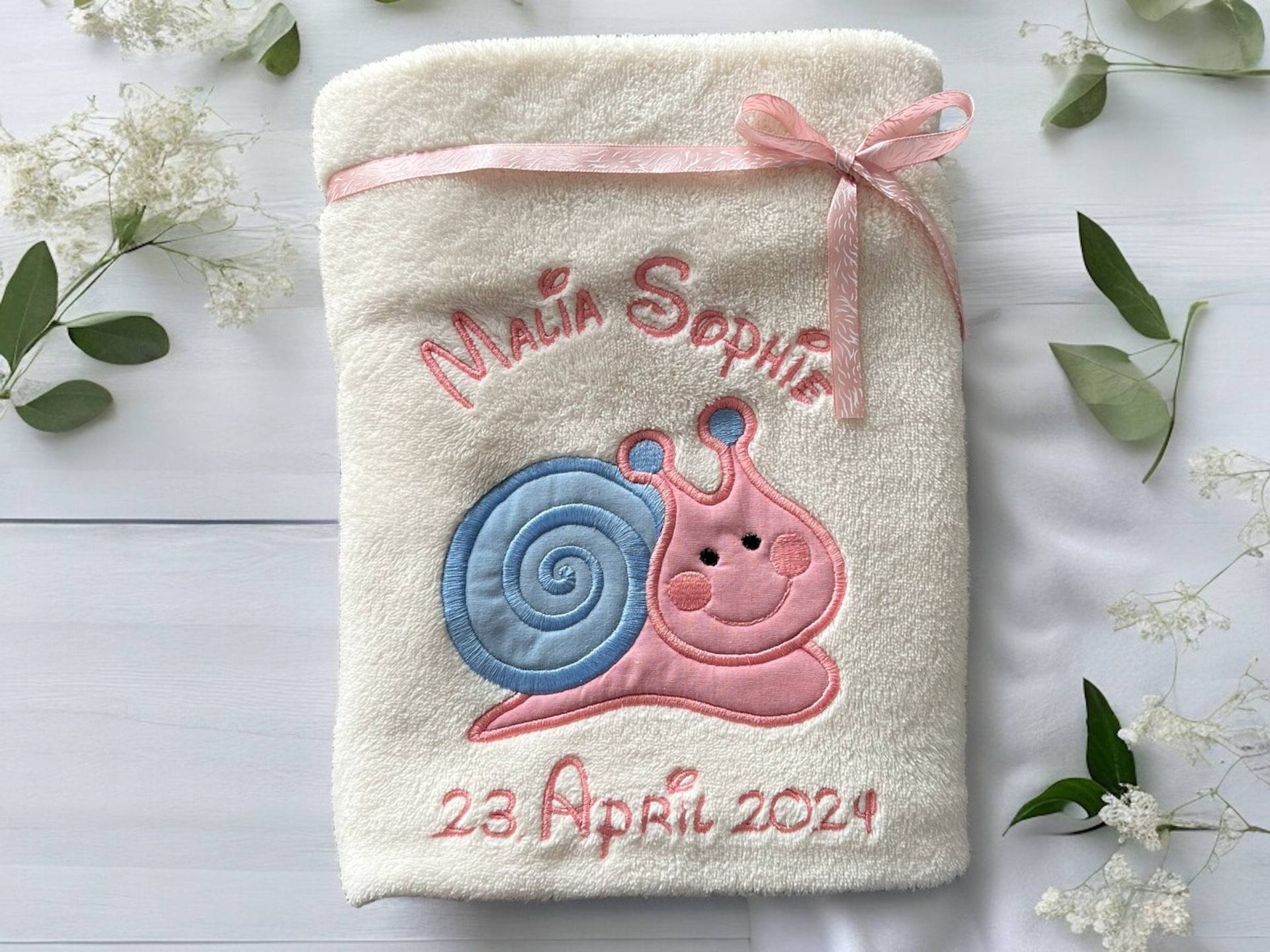 Babydecke „ Schnecki Nathi" Personalisierbar Mit Namen Und Weiteren Daten - Decke von Etsy - Wuselwind