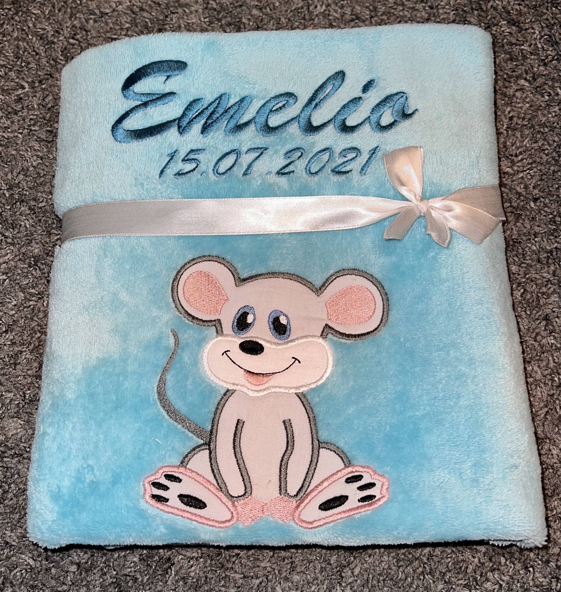 Babydecke „Kleine Maus" Personalisierbar Mit Namen Und Weiteren Daten von Etsy - Wuselwind
