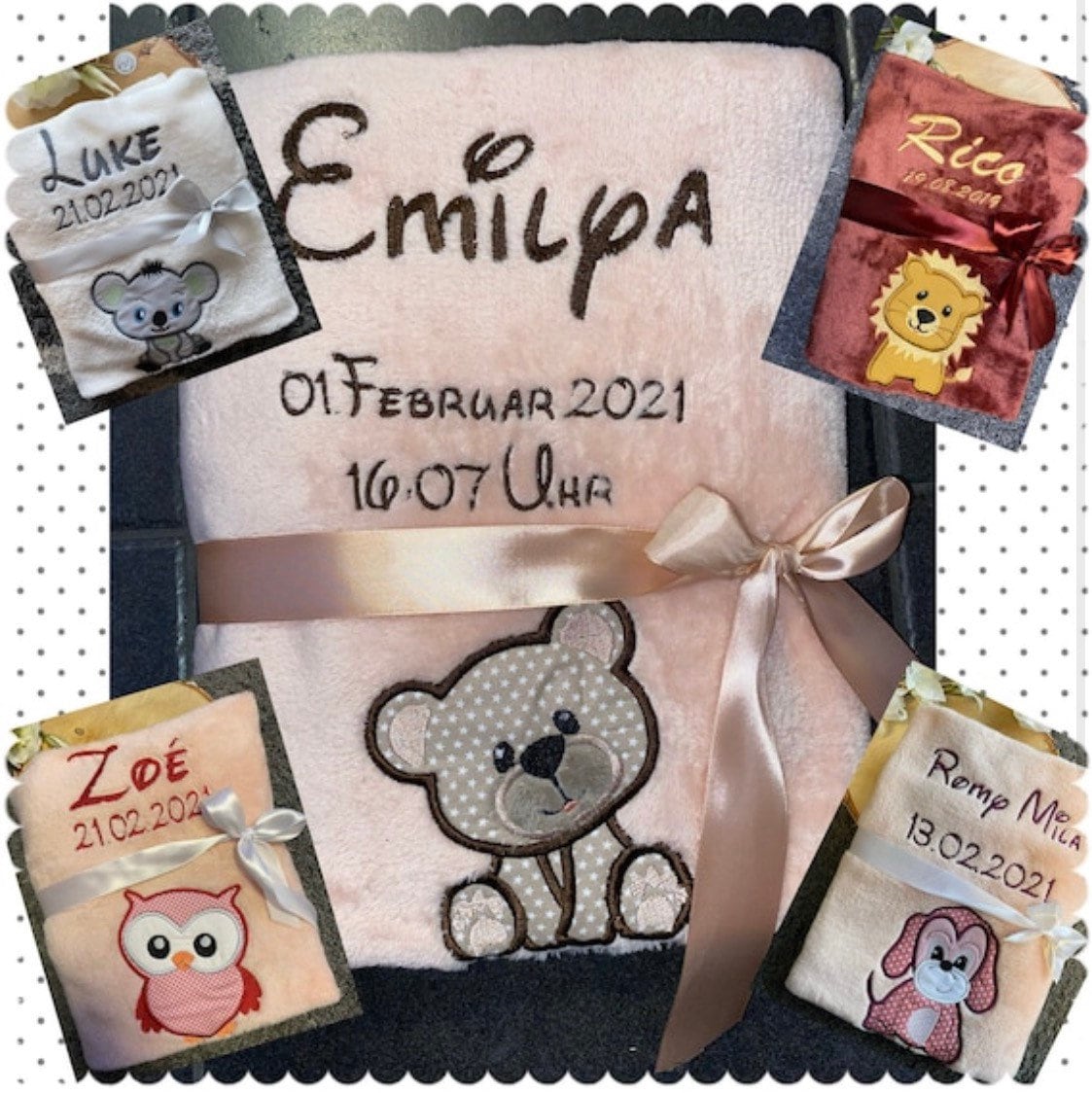 Babydecke Niedliche Tierchen - Verscheidene Designs Personalisierbar Mit Namen Und Weiteren Daten Decke Babydecke Niedliche Tierchen - Verscheidene Designs Personalisierbar Mit Namen Und Weiteren Daten Decke von Etsy - Wuselwind
