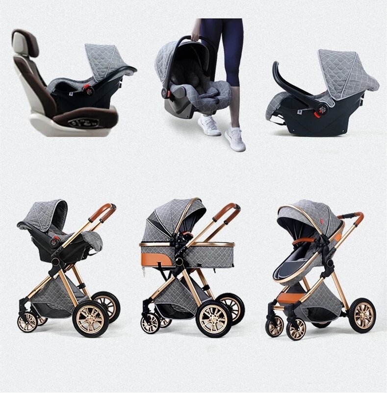 Premium 3 in 1 Luxus Kombi Kinderwagen von Etsy - XELONI