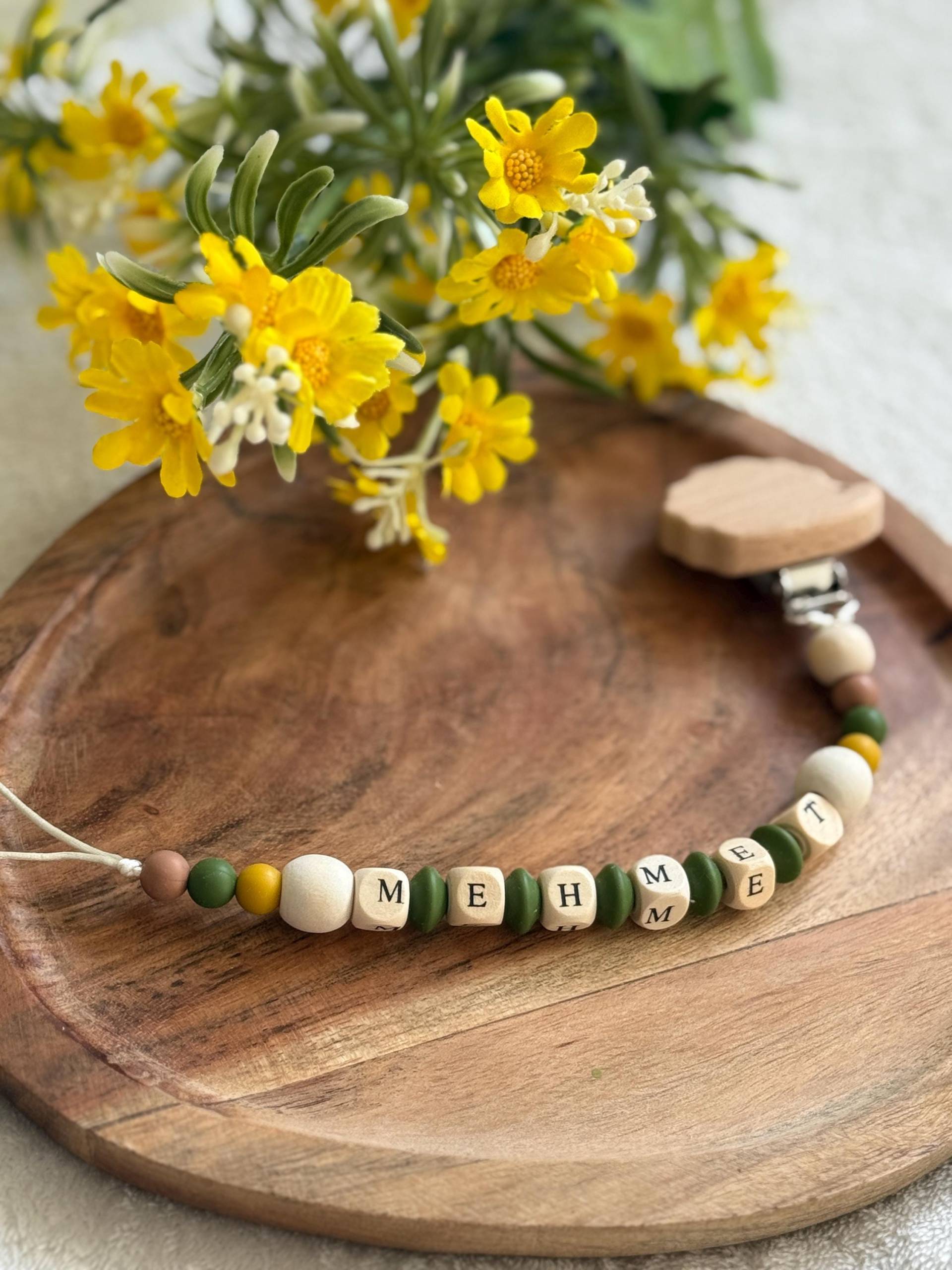 Schnullerkette Personalisiert Mit Namen Handgemacht von Etsy - YRNStudioDesigns