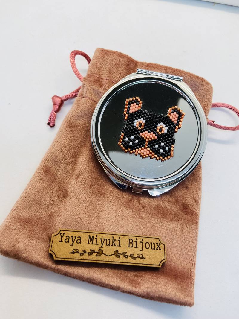 Kompaktspiegel Mit Bulldogge-Motiv/Handgewebte Miyuki-Perlen Einzigartiges Design von Etsy - YayaMiyuki