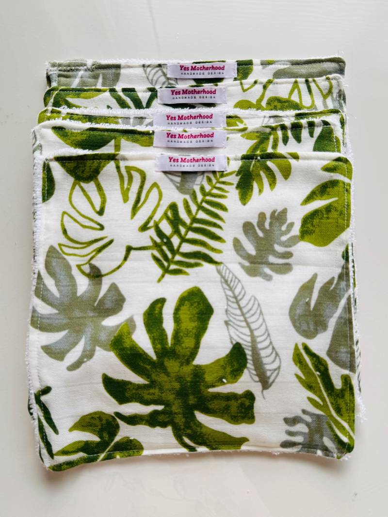 Grüne Blätter Waschlappen Set | 5 von Etsy - YesMotherhood