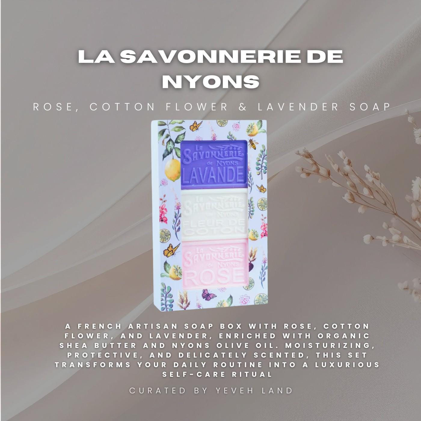 La Savonnerie De Nyons Rose, Cotton Flower & Lavender Soap Box 3x100 G | Organic French Soaps von Etsy - YevehLand