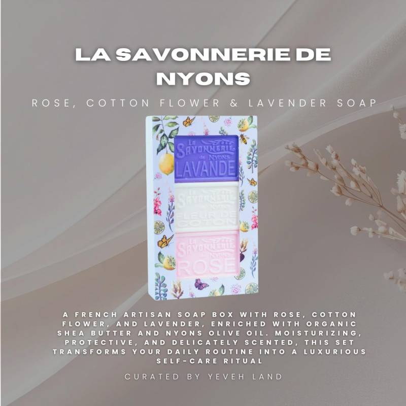 La Savonnerie De Nyons Rose, Cotton Flower & Lavender Soap Box 3x100 G | Organic French Soaps von Etsy - YevehLand