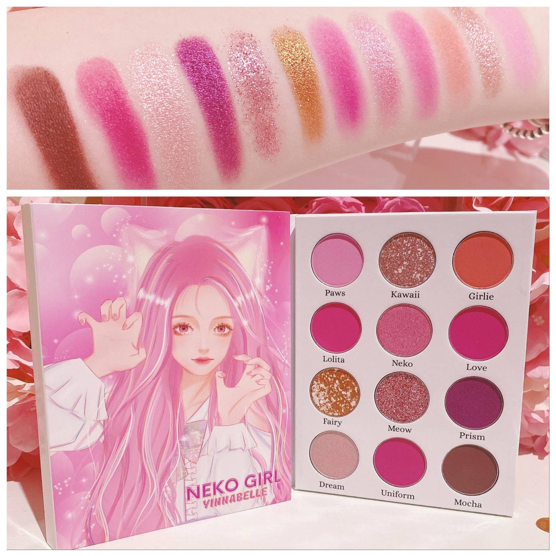 Kawaii Neko Mädchen Rosa Augenschatten Palette Kawaii Neko Mädchen Rosa Augenschatten Palette von Etsy - Yinnabelle