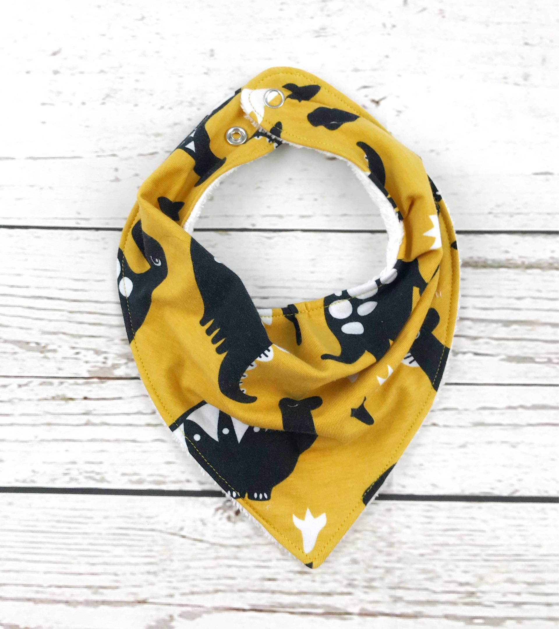 Gelb Druck Halstuch Dinosaurier - Baby Bib Kleinkind Dino Tröpfeln Bibdana von Etsy - YouAreMySunshineLtd