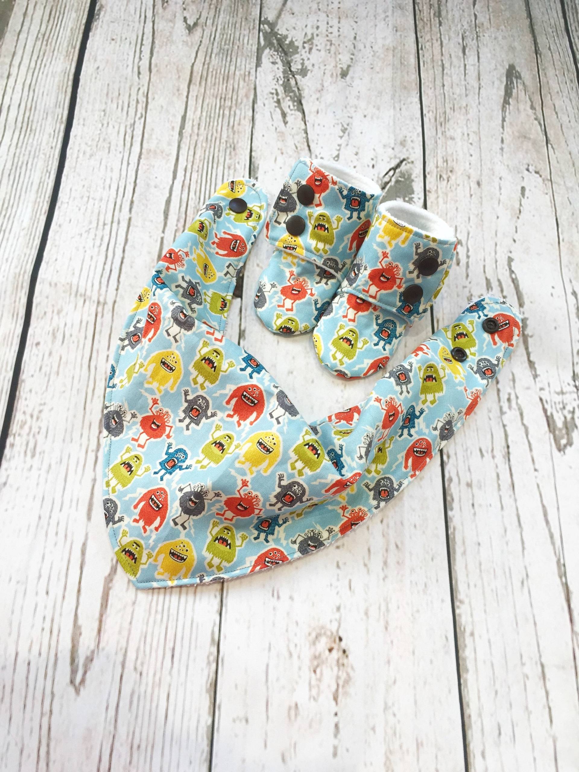 Kleine Monster Blaues Halstuch Bib - Tröpfeln Bibdana Baby-Lätzchen Lätzchen von Etsy - YouAreMySunshineLtd