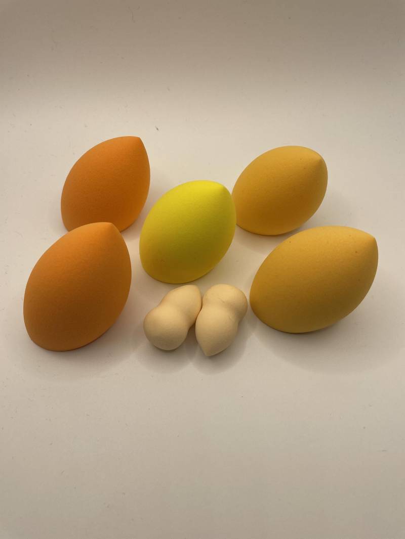 Makeup Schwämme/Beautyblender Set 7 Stück, Latexfrei, Orange & Gelb, Im Verschließbaren Behälter von Etsy - YourBalanceCosmetics