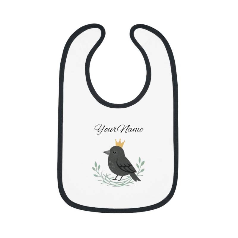 Personalized Baby Bib With Crown Design, Cute Bird Bib, Newborn Gift, Infant Feeding Accessory, Lätzchen, Baby, Personalisierbar von Etsy - YourRavensworld